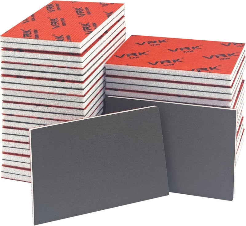 VRKET 28 Pcs 180 Grit Sanding Sponge,Ultra Fine Sandpaper,Soft Foam Hand Sander Block Wet Dry Sanding Pads for Automobile Wood Furniture Metal Drywall Polishing - Image 1